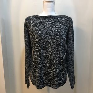 NWT Croft & Barrow Black & White Boatneck Sweater